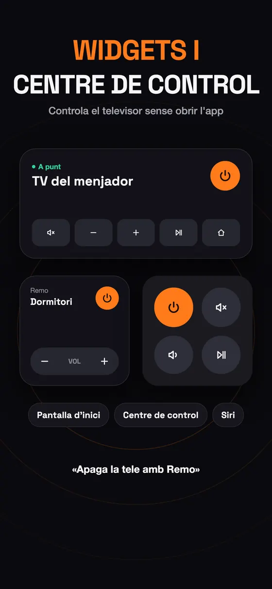 Widgets de Remo per a la pantalla d'inici i el Centre de control