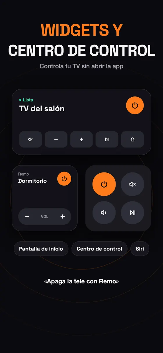 Widgets de Remo para la pantalla de inicio y el Centro de control